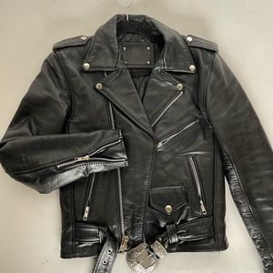 Vintage leather biker jacket